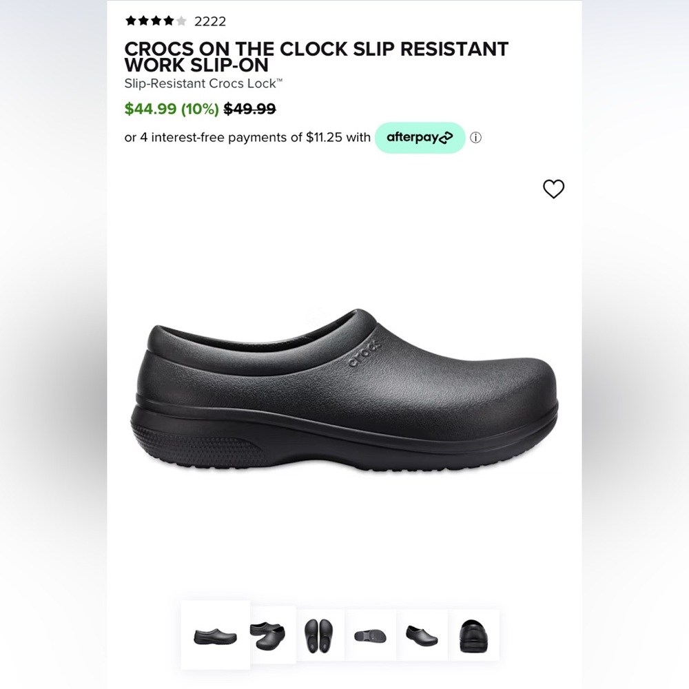 CROCS ON THE CLOCK SLIP RESISTANT WORK SLIP-ON